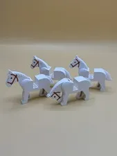 USED LEGO LOT 4x White Horse Minifigure Part - White Horse 4493c01pb04