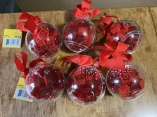 New Lot Of 6 LEGO Red Trans-Red Bricks 853344 Ornament Set Sealed Holiday Bauble