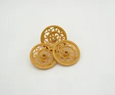 LEGO - Replacement - 15744 - Ornamental Wagon Wheels Lot of 3 - 43mm - Gold
