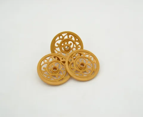 LEGO - Replacement - 15744 - Ornamental Wagon Wheels Lot of 3 - 43mm - Gold