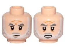 LEGO Light Nougat Minifigure, Head Dual Sided Dark Bluish Gray Bushy Eyebrows, B
