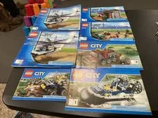 LEGO City 60065 60071 (1-2) 60046 Helicopter Surveillance Manuals 1 2 3 4 Only