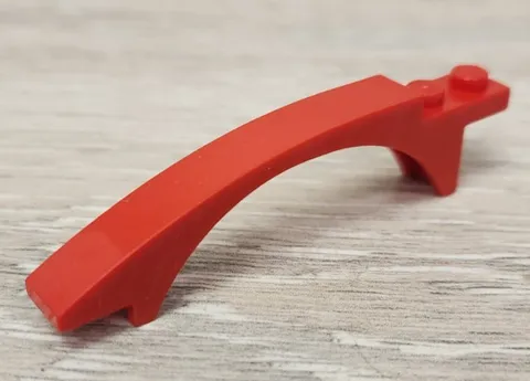 Lego 50967 Red Slope Curved 8 x 1 x 1 2/3 With Arch And 2 Recessed Studs Part