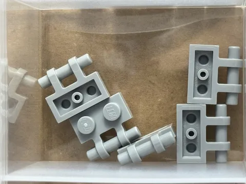 LEGO Parts - Light Bluish Gray Plate 1 x 2 Bar Handle on Side - No 2540 - QTY 5