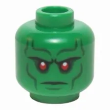 LEGO Minifigure, Head Alien with Red Eyes Martian Manhunter