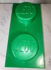 Authentic Lego Storage Container Green Double Brick Box 9 3/4" x 6" x 5"
