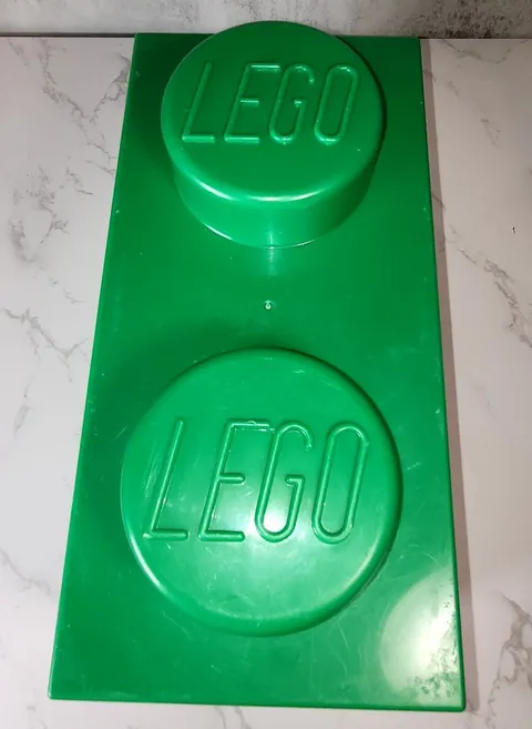 Authentic Lego Storage Container Green Double Brick Box 9 3/4" x 6" x 5"