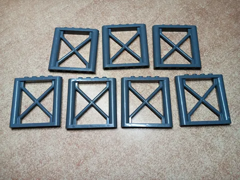 LEGO BULK LOT OF 7 DARK BLUISH GRAY 1X6X5 SUPPORT GIRDERS #64448