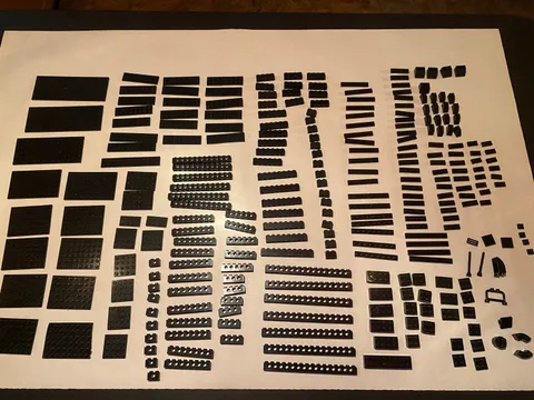 Vintage 70`s 80`s Lego Black Bricks, Plates, Etc From Space, City Technic Etc.
