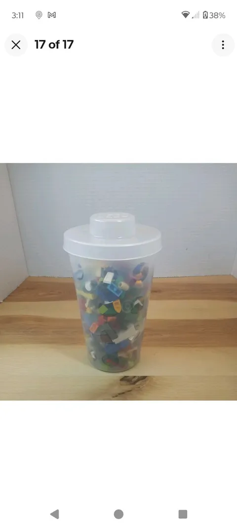 Lego Building Bricks Mixed Lot 300 Pieces Colors Shapes Sizes w/ 2002 container