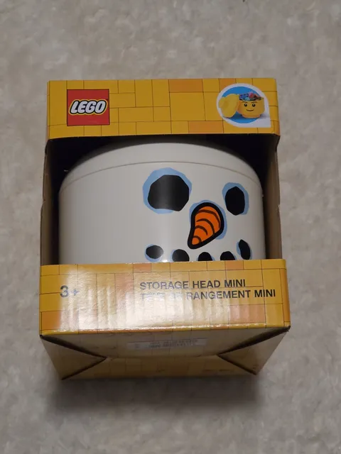 Lego Minifigure Storage Head Mini Snowman BRAND NEW Holiday Christmas