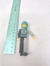 Lego Technic Cyborg 3 1/2" Figure Grey Black Legs, Dark Turquoise Torso - Used