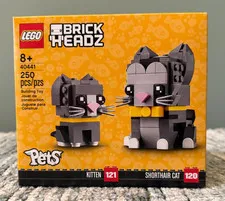 Lego BrickHeadz Pets Shorthair Cat & Kitten 40441 NEW & Factory SEALED & Retired