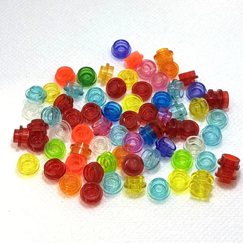 LEGO Parts - Trans-Assorted Plate, Round 1 x 1 & Open Stud No 4073/85861  QTY 70