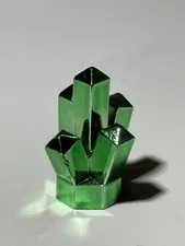 LEGO vintage Rock 1 x 1 Crystal with 5 Points in a chrome green finish