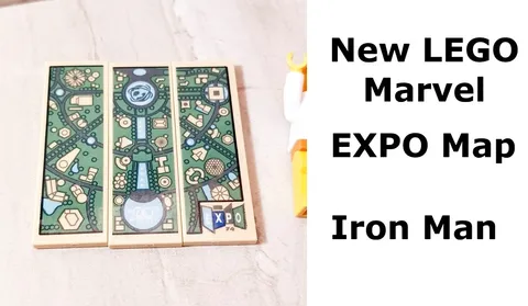 LEGO Iron Man Expo Map 2x6 Tiles COMPLETE SET Gorgeous Theme Park Carnival