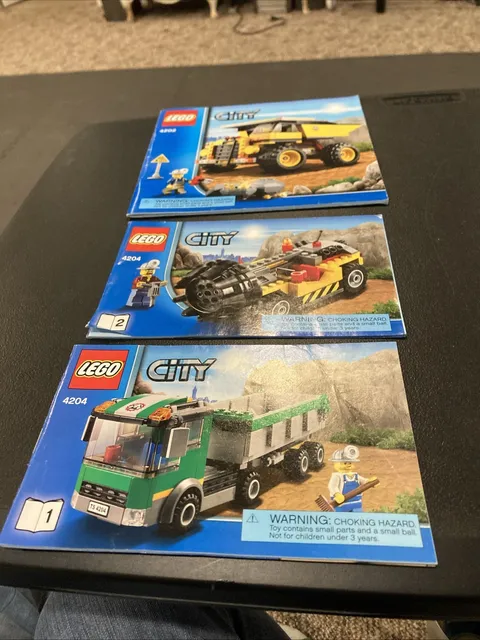 Lego City 4202 Mining Truck + 4204 (1 & 2) Manuals Only 2012 No Brick Lot 05