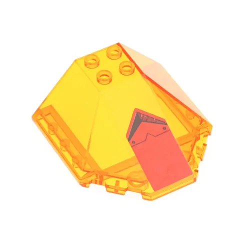 1x LEGO Cockpit 6x6x2 Transparent Orange Sticker Arrow Red 71720 87606pb08