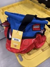 LEGO STORAGE Organizer Bag Pockets Red Blue Travel Tote Toy Bucket