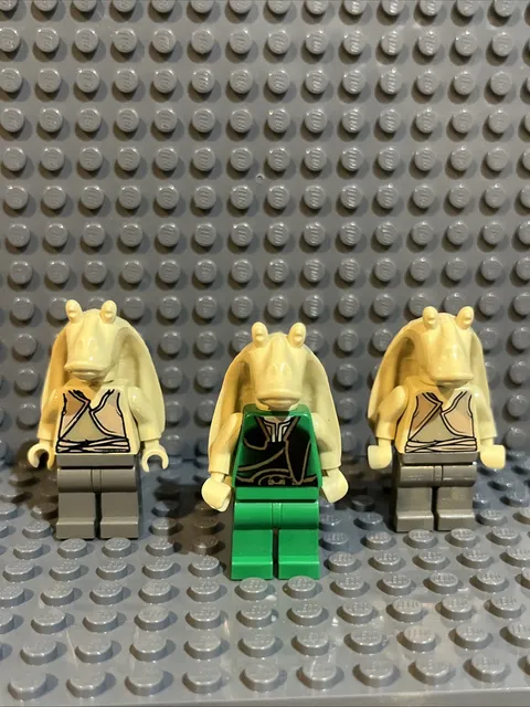 Lego Stars Minifigs Two Jar Jar Binks (1999) And Gungan Soldier (2000)