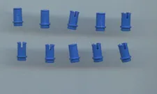 LEGO x 10 Blue Technic, Pin 1/2 without Friction Ridges 4274