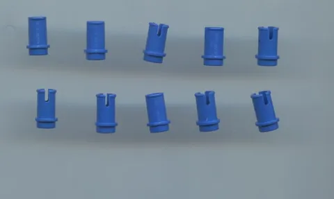 LEGO x 10 Blue Technic, Pin 1/2 without Friction Ridges 4274