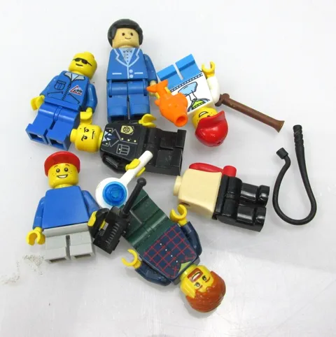 Mixed Lego Figures Lot - Police Plaid Classic Town Boy Sweatshirt Fish Whip Vtg