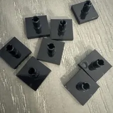 LEGO Tile 2 x 2 with Vertical Pin (2460 / 49153) 8 Pieces Black