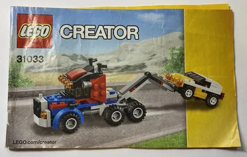 Instruction Manual Booklet Lego Creator 31033 Tow Truck Vehicle Transporter