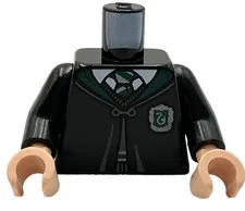 Lego New Minifigure Torso Hogwarts Robe Clasped with Slytherin Crest Pattern