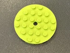 LEGO Part 6x6 Round Plate with Center Hole Lime Green Part # 11213