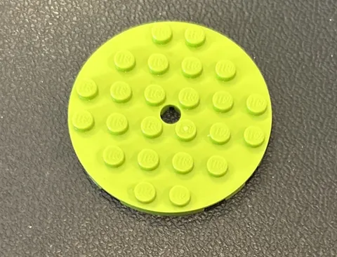 LEGO Part 6x6 Round Plate with Center Hole Lime Green Part # 11213