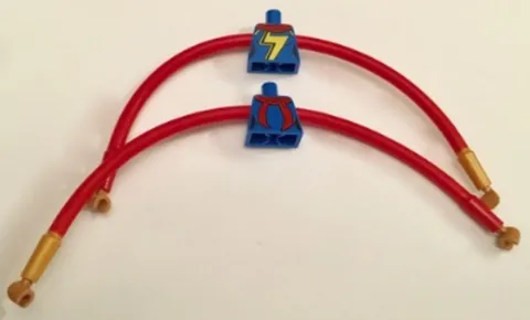 LEGO® Part 28602pb01c02 - Torso Female Red Scarf and Yellow Lightning Bolt