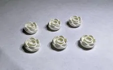 Lego Lot Of 6 White Rose Flower Flowers Plant Plants City Friends Roses New
