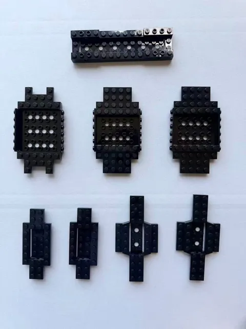 LEGO Mixed Parts 65634 3385 7035 28324 30029 8Pcs Random Black Used -REBRICKS
