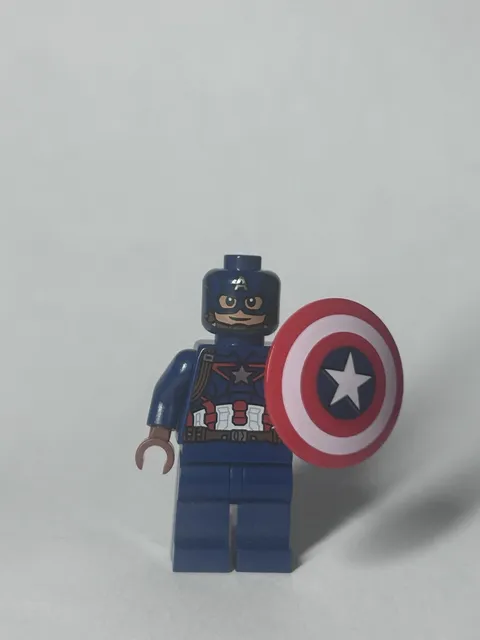 LEGO Super Heroes Captain America Minifigure Dark Blue Suit with Shield