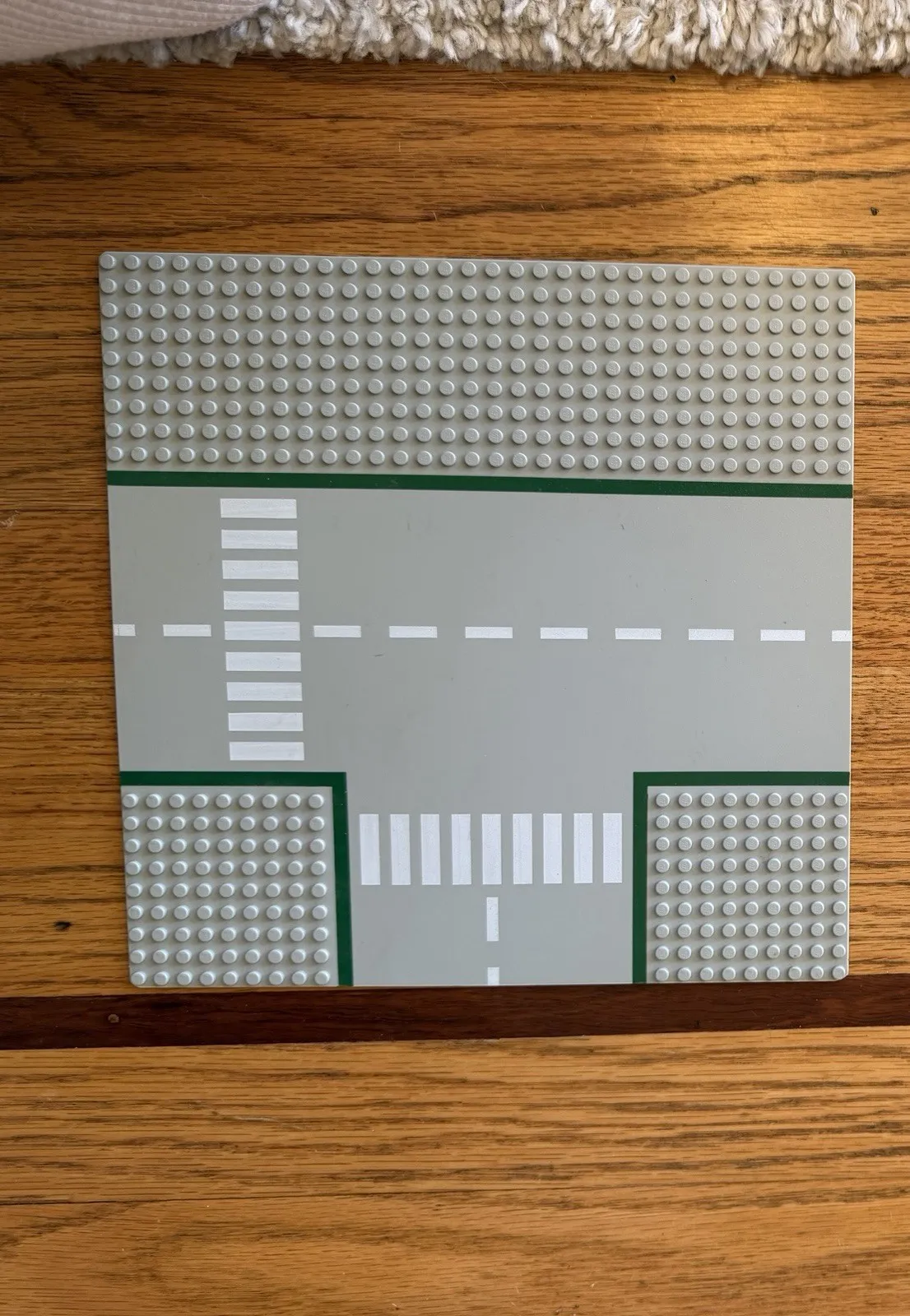 Vintage LEGO Baseplate Plate Road 32 x 32 7-Stud T-Intersection w/ Crosswalks 