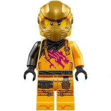 new LEGO NINJAGO Dragons Rising Minifig- Arin, shirt printed with Magenta Dragon