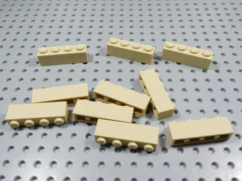 LEGO Lot of 10 Tan 1x4 Bricks BC
