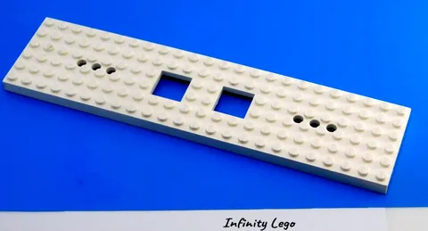 LEGO 2006 Vintage White Passenger Train Base Chassis 6 x 24 x 2/3 (92340 7938)