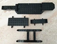 4 Lot LEGO Black Trailer Vehicle Bases Chassis, Sled Rails