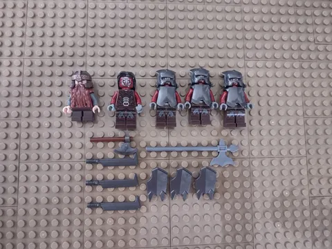 LEGO LOTR Uruk-Hai Army Minifigure Lot x4 + Gimli