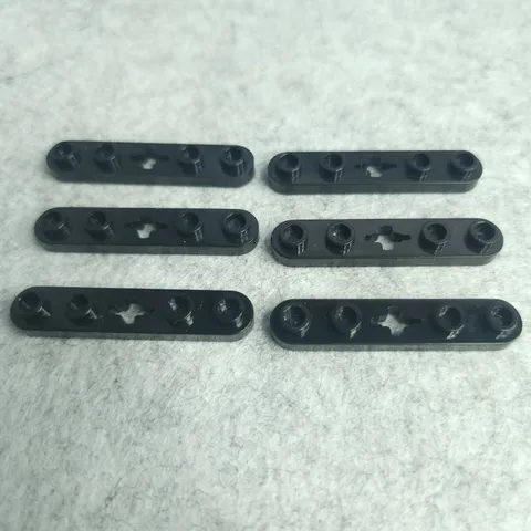 LEGO 32124 Technic Plate 1 x 5 Smooth Ends 4 Studs Center Axle Hole Black x6