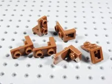 LEGO Lot of 6 Reddish Brown 1x1-1x2 Inverted Brackets BA