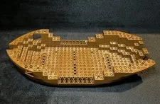 Vintage Lego Pirate Ship Hull Boat Base Bow Middle Stern Old Brown (6285, 6274)