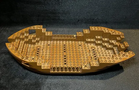 Vintage Lego Pirate Ship Hull Boat Base Bow Middle Stern Old Brown (6285, 6274)