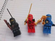LEGO Ninjago Minifigure Lot (3) With Weapons.  Mini Fig