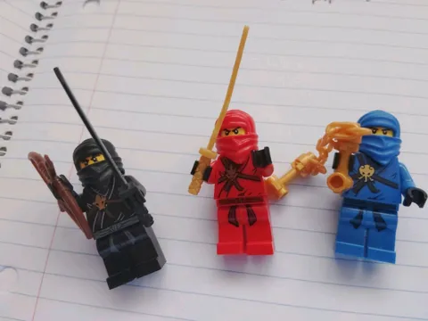 LEGO Ninjago Minifigure Lot (3) With Weapons.  Mini Fig