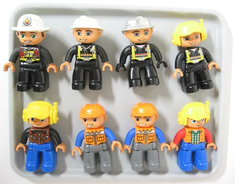 Lego Duplo 8 Fire Chief & Construction Worker *Figures