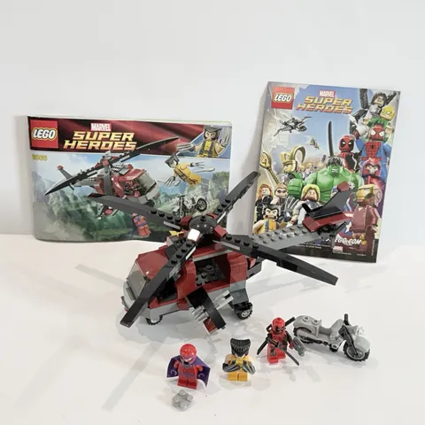 LEGO Marvel 6866 Wolverine Chopper Showdown 100% COMPLETE Deadpool Magneto